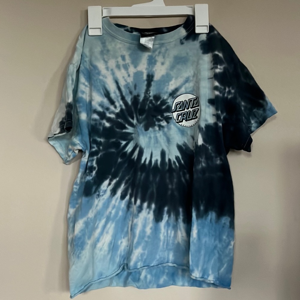Blue tie dye Santa Cruz tee shirt
